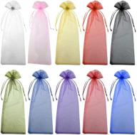 lee-buty 40pcs organza wine bags: elegant sheer drawstring gift bags for wine bottles - perfect for christmas, weddings, parties, and more logo