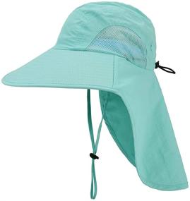 img 4 attached to Stay Cool and Protected with our Unisex Adjustable Kids Sun Hat - Wide Brim UPF50+ Sun Protection with Neck Flap for 4-12y