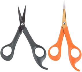 img 1 attached to Precision and Comfort: KUONIIY Micro Tip Scissors with 6 Comfort Grip Titanium