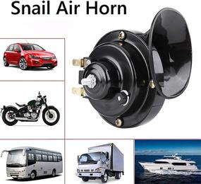 img 2 attached to 🔊 AFGQIANG 2PCS 300DB Super Train Horn - Electric Snail Horn for Trucks, Cars, Motorcycles, Bikes, Boats with 12v Power Supply (Black)