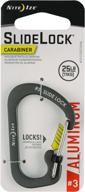 🔑 nite ize slidelock size-3 carabiner key chain - locking aluminum carabiner - charcoal grey логотип