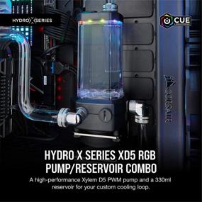 img 2 attached to 💧Комбинированный насос/резервуар Corsair Hydro X Series XD5 RGB - насос D5 PWM - резервуар 330 мл - индивидуальные светодиоды RGB - интегрированный датчик температуры - черный.