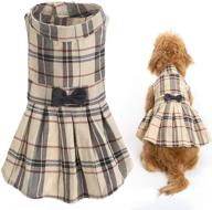 pupteck classic plaid dog dress: adorable puppy outfit for cute canines logo