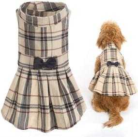 img 4 attached to PUPTECK Classic Plaid Dog Dress: Adorable Puppy Outfit for Cute Canines