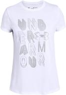 👚 stylish girls' under armour linear wordmark short sleeve t-shirt logo
