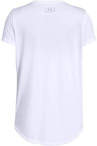 img 1 attached to 👚 Stylish Girls' Under Armour Linear Wordmark Short Sleeve T-shirt