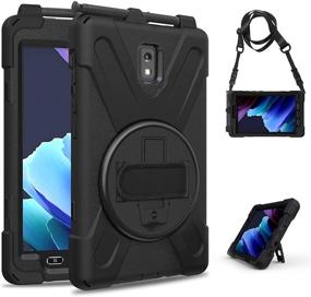 img 3 attached to 📱 Samsung Galaxy Tab Active 3 8.0 Case – Durable, Shockproof Cover with 360 Stand, Handle Hand Strap &amp; Shoulder Strap for Galaxy Tab Active3 8" 2020 T570/T575/T577 (Black)
