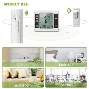 img 2 attached to 🌡️ Wireless Refrigerator Thermometer Set - Indoor Outdoor Digital Temperature Monitor, 2 Remote Sensor Gauges with Audible Alarm, Min/Max Record for Home Fridge Freezer (Battery not Included)