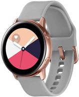 браслеты teckmico для samsung galaxy watch active, 20 мм с быстрым снятием для samsung galaxy watch active (40 мм)/galaxy watch (42 мм)/gear sport - розовое золото застежка для часов, серый, размер s - улучшенный seo. логотип