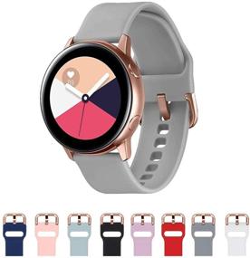 img 3 attached to Браслеты TECKMICO для Samsung Galaxy Watch Active, 20 мм с быстрым снятием для Samsung Galaxy Watch Active (40 мм)/Galaxy Watch (42 мм)/Gear Sport - розовое золото застежка для часов, серый, размер S - улучшенный SEO.