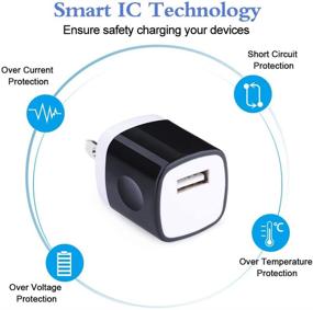 img 1 attached to 📱 5-пакетный Hootek блок USB зарядки, кирпич с одним портом, 1A/5V, совместимый с iPhone 13 Pro 12 11 XS Max XR 8 7 Plus, iPad, Samsung Galaxy, LG, HTC, Moto и зарядкой для Android-телефонов.