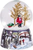🎄 enchanting roman merry xmas snowy woodland snow globe glitterdome - with o xmas tree melody! logo