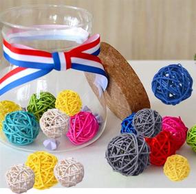 img 2 attached to 🎉 Wicker Rattan Balls Decorative Orbs Vase Fillers for Craft Projects, 15pcs, 1.9" Wedding Table Decorations, Themed Party Aromatherapy Accessories