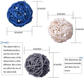 img 3 attached to 🎉 Wicker Rattan Balls Decorative Orbs Vase Fillers for Craft Projects, 15pcs, 1.9" Wedding Table Decorations, Themed Party Aromatherapy Accessories