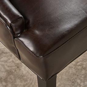 img 1 attached to Hayden Tufted Brown Leather Dining Chairs by Christopher Knight Home - Set of 2, Brown