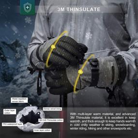 img 3 attached to RIVMOUNT Winter Waterproof Thinsulate Weather Men's Gloves & Mittens with Enhanced SEO