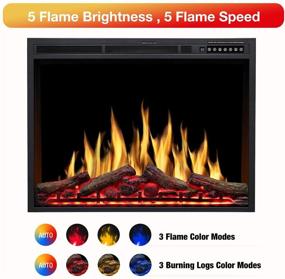 img 3 attached to Enhance Your Home with the R.W.FLAME 🔥 Electric Fireplace Insert: 34-Inch, Adjustable Flames, Remote Control, 750W/1500W