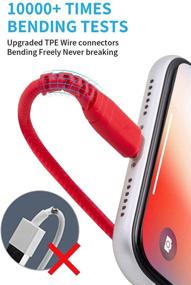 img 3 attached to 📱 Convenient 1ft iPhone Charger Cables - 3Pack, Cabepow Red Apple Charging Cord Compatible with iPhone 11/Pro/X/Xs Max/XR/8 Plus/7 Plus/6/iPad