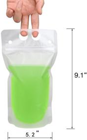 img 3 attached to 🥤 Besokuse Reclosable Drink Pouches Bags - Stand up Zipper Ice Drinking Bags, Heat-Proof Hand-held Drinking Bags with Plastic Straw (50 Pack)