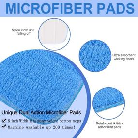 img 3 attached to 8 Pack Microfiber Mops for Floor Cleaning and Scrubbing - Reusable Mop Heads for Home, Kitchen, Hotel, and Restaurant - Wet/Dry Washable Pads - Bona Floor Care System