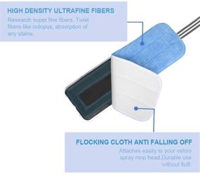 img 2 attached to 8 Pack Microfiber Mops for Floor Cleaning and Scrubbing - Reusable Mop Heads for Home, Kitchen, Hotel, and Restaurant - Wet/Dry Washable Pads - Bona Floor Care System