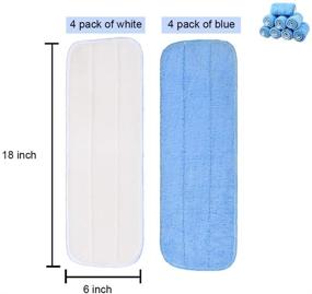 img 1 attached to 8 Pack Microfiber Mops for Floor Cleaning and Scrubbing - Reusable Mop Heads for Home, Kitchen, Hotel, and Restaurant - Wet/Dry Washable Pads - Bona Floor Care System