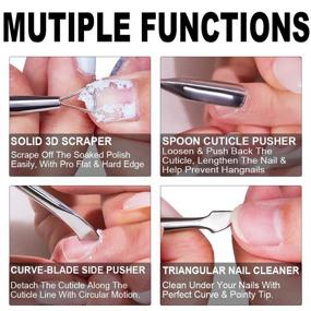 img 2 attached to 💅 High-Quality 2PCS Metal Silver Cuticle Pusher and Cutter Remover: Stainless Steel Tool for Salon-Grade Manicure and Pedicure - Efficiently Removes Acetone Gel, Nail Polish, and Dead Skin from Fingernails and Toenails