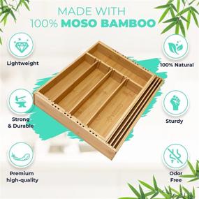 img 3 attached to 🎋 Bamboo Expandable Drawer Organizer: Customizable Versatile Flatware Holder with 6 Removable Dividers for Kitchen Utensils and Cutlery