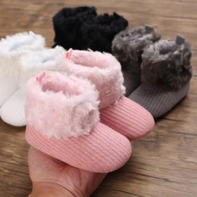 img 1 attached to 👶 Jonbaem Unisex Fleece Fur Knit Winter Warm Snow Boots Soft Sole Crib Shoes Booties for Newborn Infant Toddler