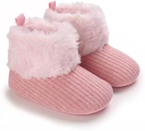 img 3 attached to 👶 Jonbaem Unisex Fleece Fur Knit Winter Warm Snow Boots Soft Sole Crib Shoes Booties for Newborn Infant Toddler