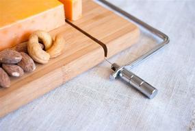 img 2 attached to 🧀 Bamboo Cheese Board with Wire Slicer - Elevate Your Cheese Tasting Experience with Topline!