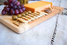 img 1 attached to 🧀 Bamboo Cheese Board with Wire Slicer - Elevate Your Cheese Tasting Experience with Topline!