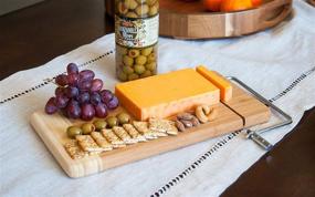 img 3 attached to 🧀 Bamboo Cheese Board with Wire Slicer - Elevate Your Cheese Tasting Experience with Topline!