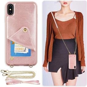 img 3 attached to JLFCH iPhone Xr Leather Wallet Case with Card Holder and Chain - Rose Gold