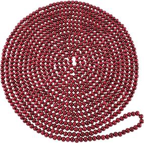 img 4 attached to 🎄 Stunning Wine Red Wooden Bead Garland Wreath - Christmas Party Holiday Decorations