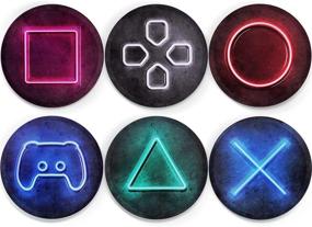 img 4 attached to 🎮 Jumant Gaming Coasters: Stylish PlayStation Coasters for Gamers - Set of 6