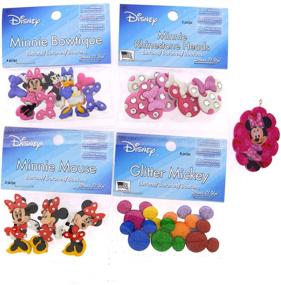 img 1 attached to Shop the Dress It Up Disney Minnie Mouse Button Embellishment Assortment - 4 Pack with Bonus Minnie Mouse Pendant