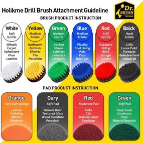 img 3 attached to 🧼 Powerful 8-Piece Drill Brush Set for Effortless Bathroom Cleaning - Holikme Scrub Pads for Surfaces, Floors, Tubs, Showers, Grout, Tiles, Corners