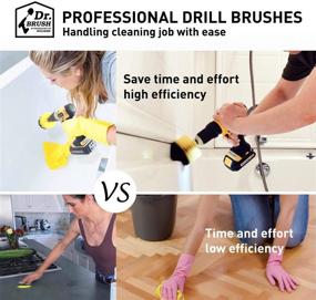 img 2 attached to 🧼 Powerful 8-Piece Drill Brush Set for Effortless Bathroom Cleaning - Holikme Scrub Pads for Surfaces, Floors, Tubs, Showers, Grout, Tiles, Corners