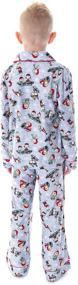 img 2 attached to 👕 Peanuts Boys' Snoopy and Charlie Brown Holiday Pajama Set - Woven Button-Up Coat and Pants for Kids