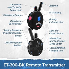 img 1 attached to Educator ET-300 / ET-302 Black: Advanced Ecollar Dog Training Collar with Remote Control - 1/2 Mile Range, Waterproof, Rechargeable - 100 Training Stimulation Levels, Vibration & Tone - With PetsTEK Clicker