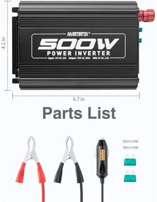 img 3 attached to 🔌 InvertTek 500W Continuous/1000W Peak Car Power Inverter - Aluminum Housing Design, DC 12V to AC 110V Adapter - 2 AC Outlets & 2A USB Port for Tablets, Laptops, and Smartphones