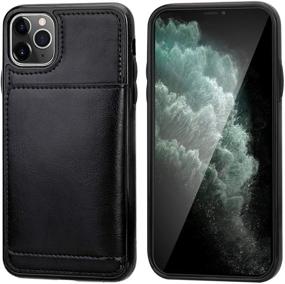 img 2 attached to 📱 KIHUWEY iPhone 11 Pro Max Wallet Case: Premium Leather, Credit Card Holder, Kickstand, Shockproof Protective Cover (Black)