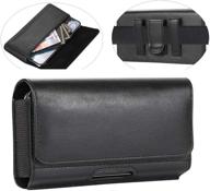 📱 premium yhency pu leather belt holder for samsung galaxy s21 ultra, note 20 ultra, moto g stylus, lg v60 thinq, and more - xl belt clip case pouch logo