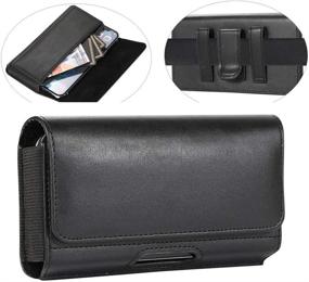 img 4 attached to 📱 Premium YHENCY PU Leather Belt Holder for Samsung Galaxy S21 Ultra, Note 20 Ultra, Moto G Stylus, LG V60 ThinQ, and More - XL Belt Clip Case Pouch