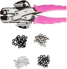 img 4 attached to 🔧 Crop-A-Dile Eyelet and Snap Punch Kit by We R Memory Keepers: Pink Comfort Handle Crop-A-Dile, Heavy-Duty Plastic Carrying Case, 100 Assorted Color Eyelets, and Instructions