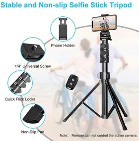 img 3 attached to 📸 "Bcway Phone Tripod: Расширяемый селфи-палка со штативом с функцией Bluetooth и пультом для iPhone 12 Pro Max/11 Pro Max, Galaxy S20/S10, камеры, GoPro