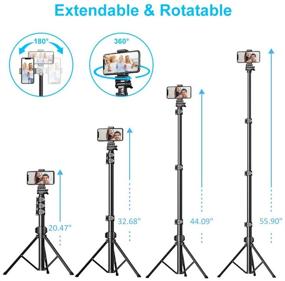 img 1 attached to 📸 "Bcway Phone Tripod: Расширяемый селфи-палка со штативом с функцией Bluetooth и пультом для iPhone 12 Pro Max/11 Pro Max, Galaxy S20/S10, камеры, GoPro