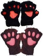 🧤 decvo winter usb heated gloves - stay toasty with thicken paw fingerless mittens! ideal winter gift for women & teen girls logo