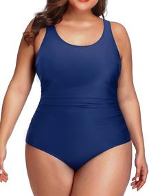 img 4 attached to Daci Swimsuit Control Athletic Shirred